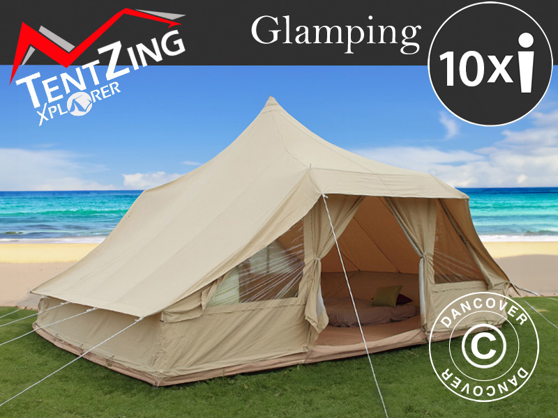 Zelt fr Glamping, TentZing, 4x5m, 10 Personen, Sand
