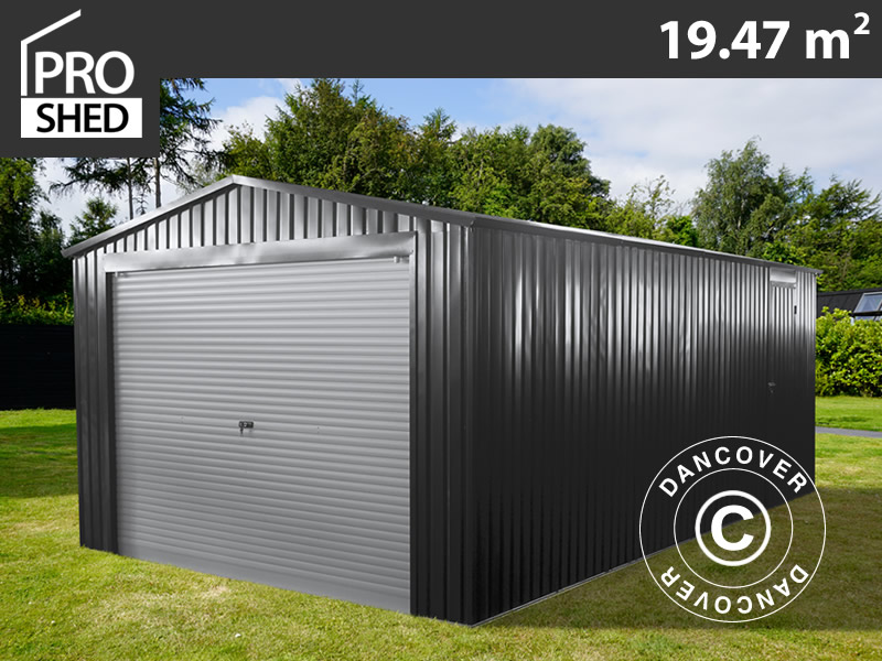 Metalen garage 3,38x5,76m Antraciet – Bekijk assortiment