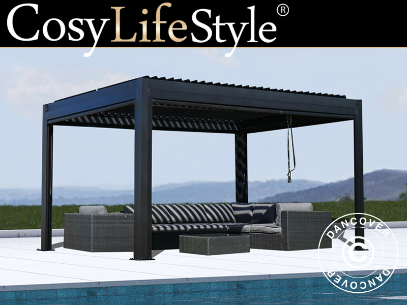Bioclimatic Pergola Gazebo Dancover 3x4m Black  Order now