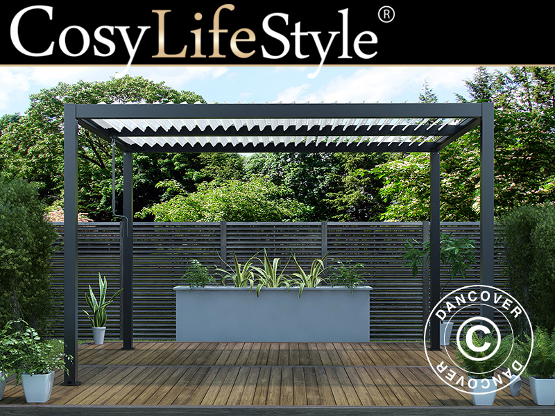 Bioclimatic Pergola Gazebo 3x4m Black/White  Order now