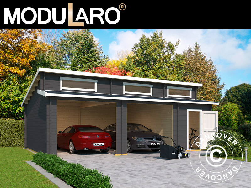 Wooden Garage Vaasa 7.8x5.2m Grey – Order now at Dancover